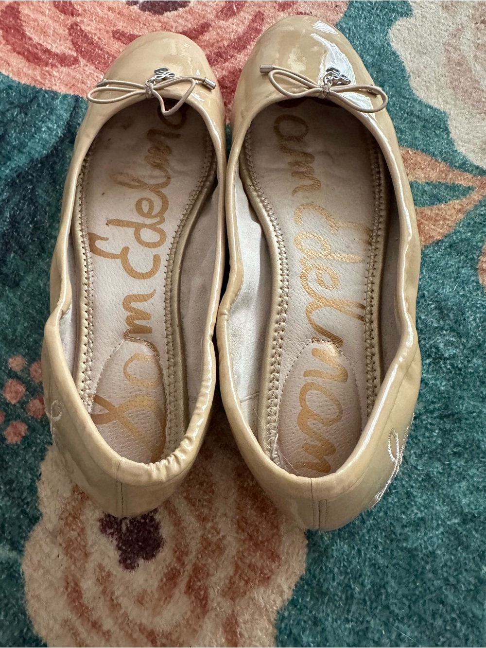 Sam Edelman Felicia Flat Women's Nude Patent Leather Ballet Flat - Picture 9 of 14